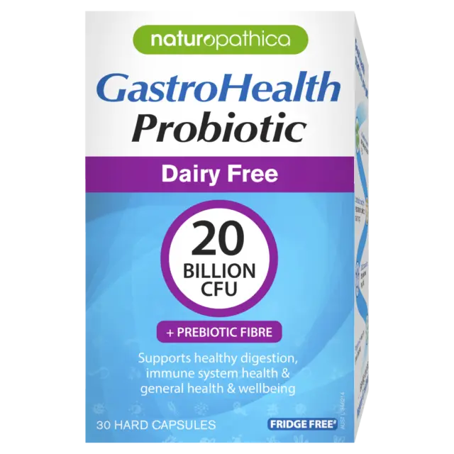 Naturopathica GastroHealth Probiotic Dairy Free 30 Capsules + Prebiotic Fibre
