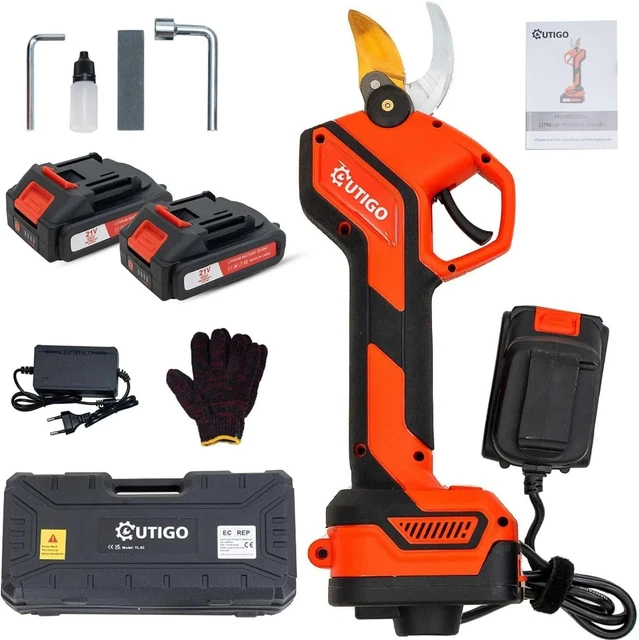 Sécateur Électrique Sans Fil RURIS RMX320 - Moteur Brushless 16V - Coupe 32mm - 2 Batteries Incluses