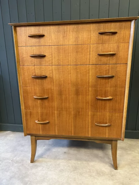 Mid Century Vintage 1960’s Teak Chest Of Drawers By Wrighton