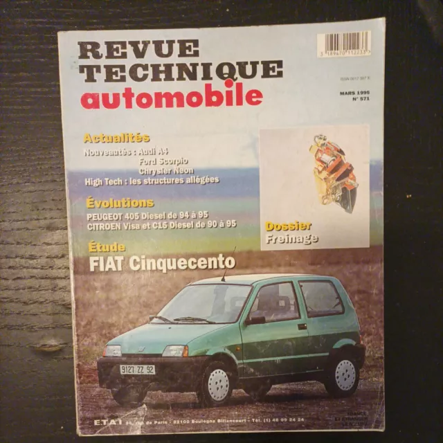 revue technique Fiat cinquecento 0.9 1.1 S Sporting Rta  cinquecento 899 1108 cm