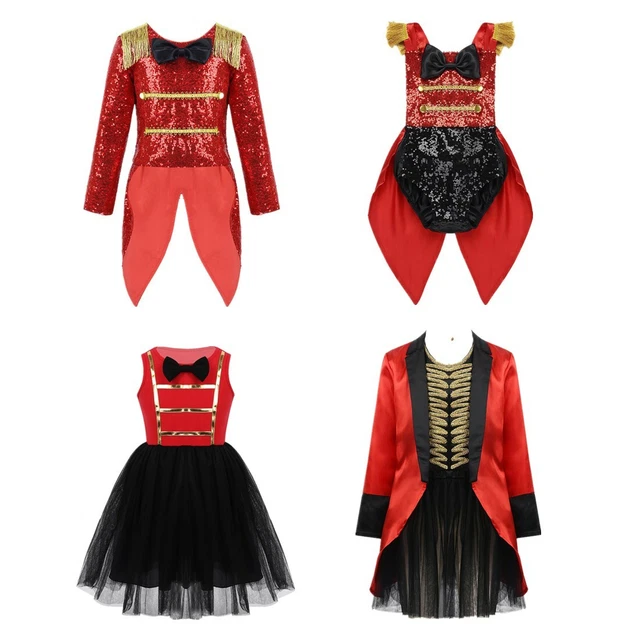 Costume da circo Ringmaster paillettes Halloween cosplay bambine