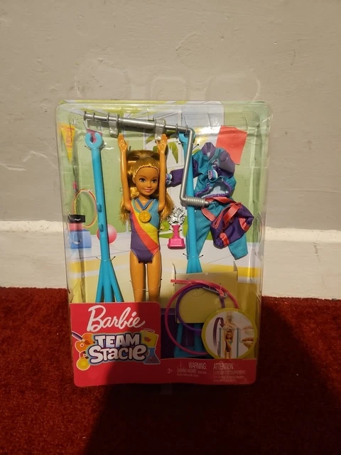 Barbie team stacie doll gymnastics playset with accessories clearance
