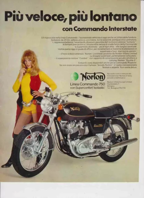 advertising Pubblicità-MOTO NORTON COMMANDO 750 1972-MAXIMOTO MOTOINGLESI EPOCA