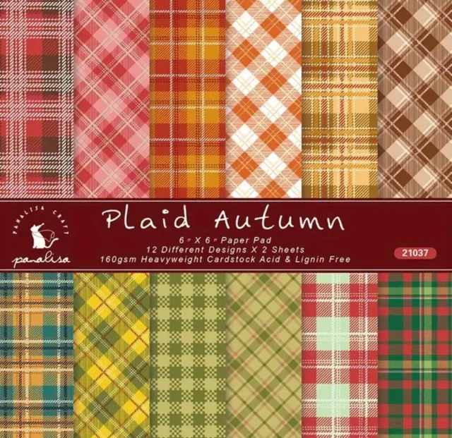 12 Scrapbooking Design Papier Karos Vintage Tartan Herbst Winter Collage 15x15