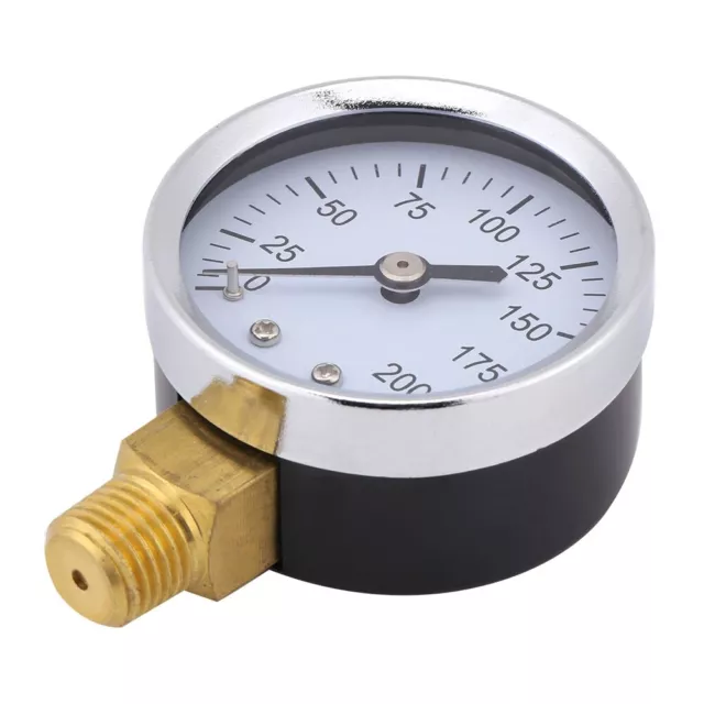 1pc Pressure Gauge For Fuel Air Oil Water 0-200psi 1/4 NPT Thread Mount HEL