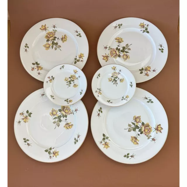 1960s Rosenthal “Charlene” Porcelain Dinnerware, 4 Dinner & 2 Bread Plates