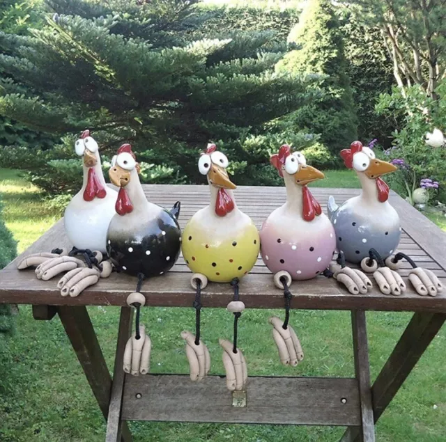 Gartenfigur Huhn Deko Neu