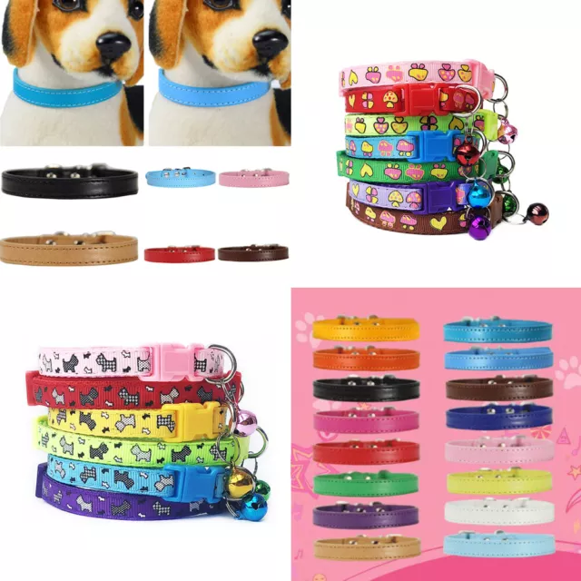 Mascota Perro Collar Para Pequeño Cuello Correa Cachorro Gato Gatito Ajust <