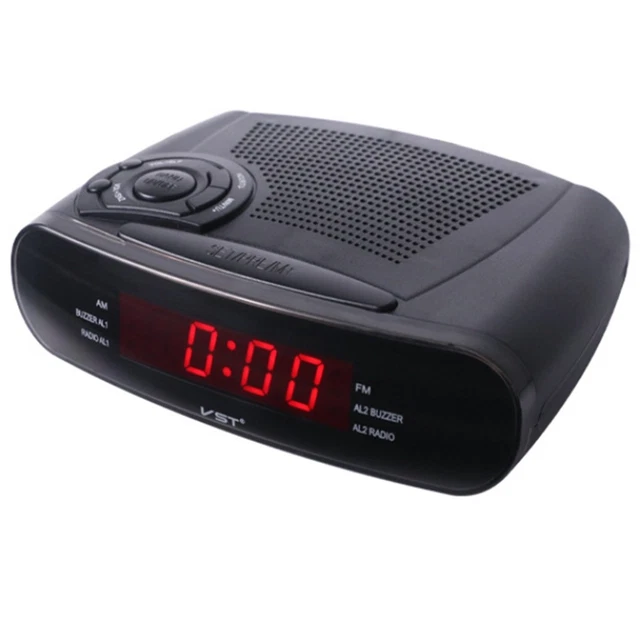 Radio-Réveil Numérique Portable Sans Fil Avec Grand Écran Led À Intensité Variable Pour La