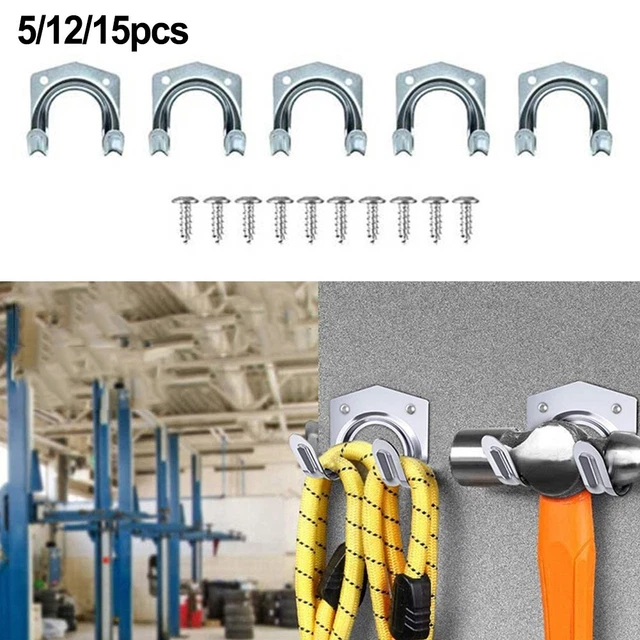 Pack De 6 Crochets Muraux Pour Garage En Acier - Support 15 Kg - Parfait Pour Ranger échelles, Vélos, Outils - 3