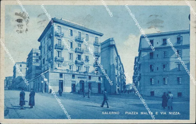 bt16 cartolina salerno citta' piazza malta e via nizza 1942 campania