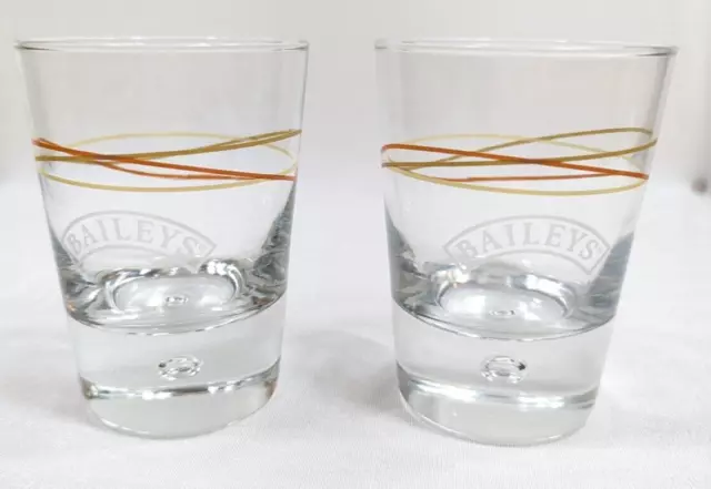Baileys Irish Cream Glasses On the Rocks Bubble Base SET of 2 Whiskey Liquor 8oz
