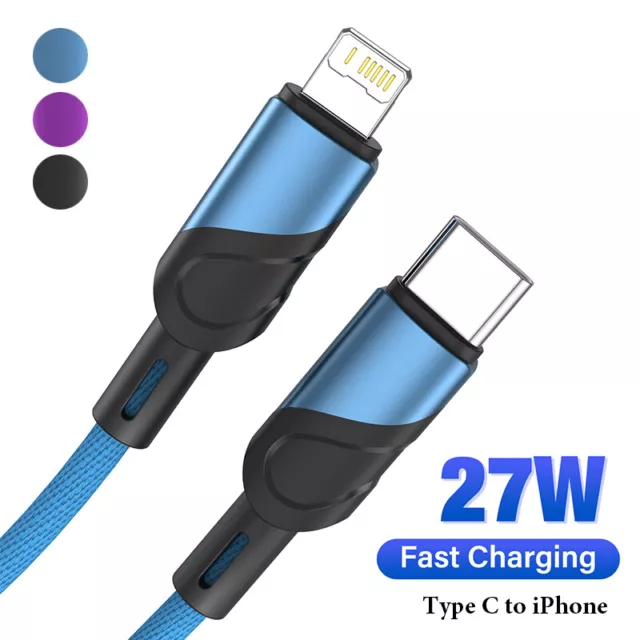 Fast Charge USB C to iPhone Cable PD Charger Data Lead for iPhone 14 13 12 11 8