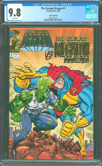 Savage Dragon vs. Savage Megaton Man #1 Gold Addition CGC 9.8 WHITE PAGES, IMAGE