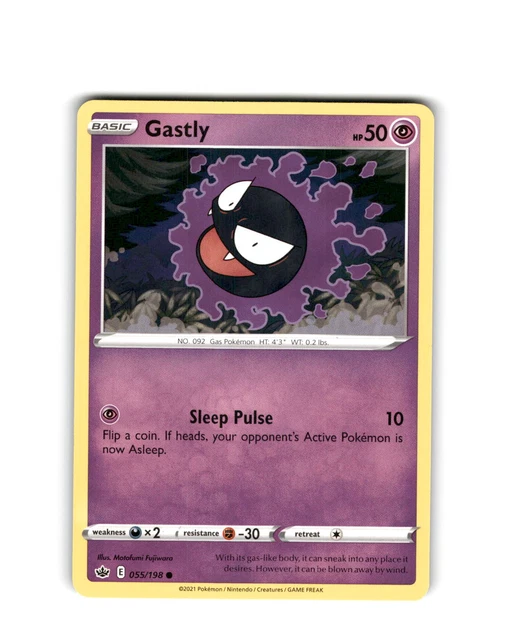 GASTLY POKÉMON CARD Chilling Reign Sword & Shield Pokemon TCG 055/198 ...