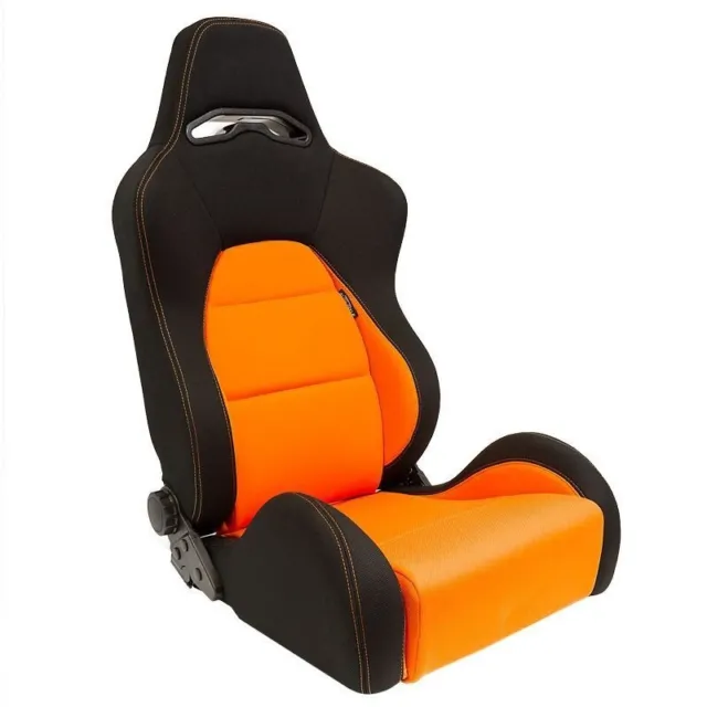 AutoStyle Eco x1 Universale SPORTS Secchio Sedile Nero e Arancione Punto +