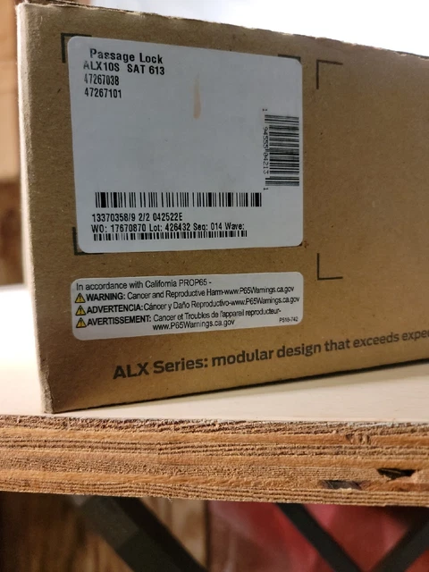 Schlage Commercial ALX10S-LAT-613 47267038 47267101 ALX10 Passage Lock Satin Nic
