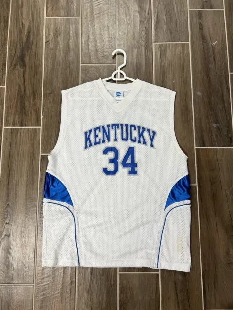 NCAA Kentucky Wildcats Basketball White Jersey #34 Size Large