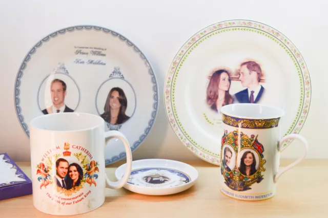 Prince William Kate Middleton - Plate and Mug Lot