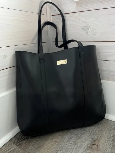 NWOT Carolina Herrera Good Girl Faux Black Leather Two Handle Tote|Shoulder Bag