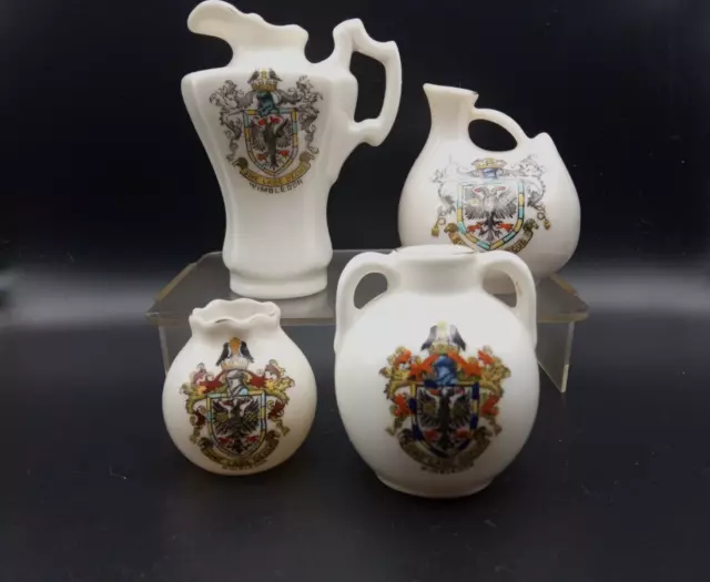 Crested China x4 all with WIMBLEDON Crests inc Chester Roman Vase.