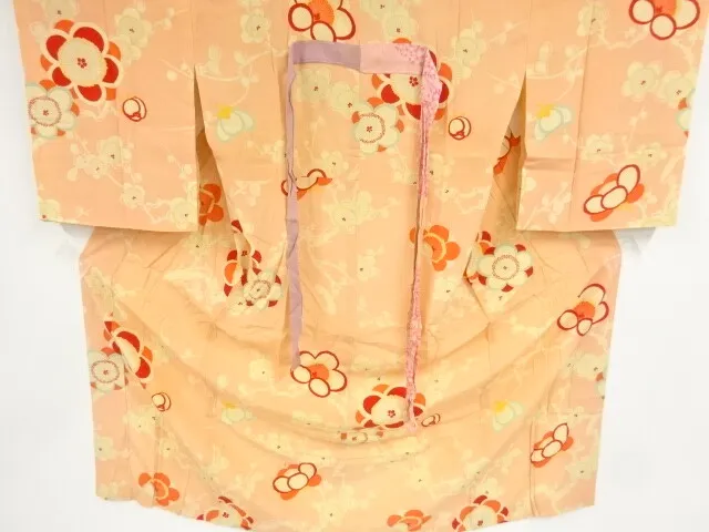 09863# Japanese Kimono / Antique Hitoe Juban / Branch Ume