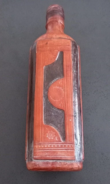 Ancienne Gourde En Peau – Décor Chamois – Clairvaux Les Lacs – Vintage 1950/60 – France