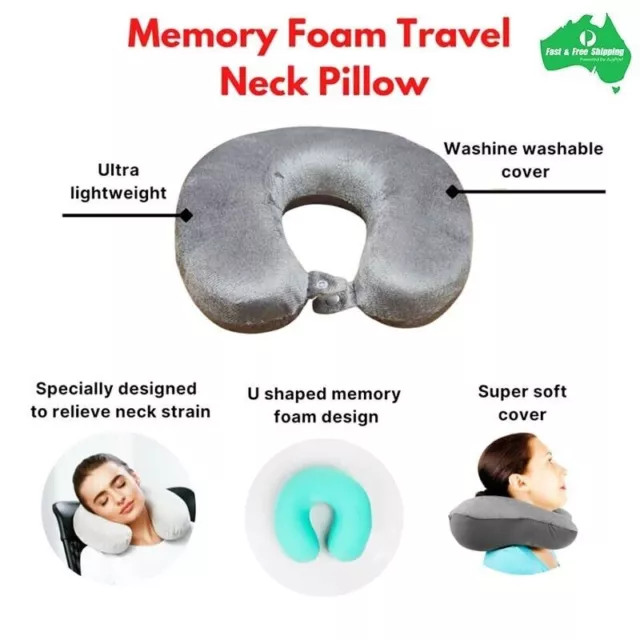 Memory Foam Rebound Travel Pillow U-shaped Neck support Headrest Soft Car Flight