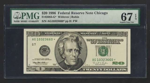 Star $20 1996 Federal Reserve Note Chicago.