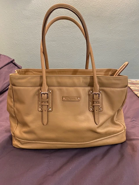 Tumi Business Leather & Ballistic Nylon Tote / Laptop Bag / Purse / Handbag
