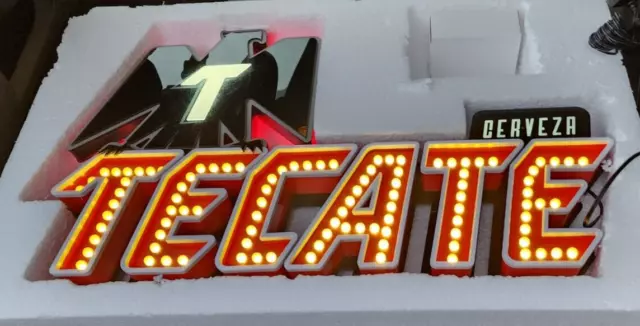 TECATE Nostalgic BEER LED LIGHT SIGN, MAN CAVE, TIKI BAR, BAR SIGN