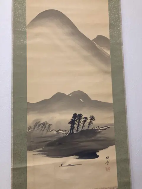 Japanese Hanging Scroll Ink Painting Landscape Kakejiku Asian Culture Picture