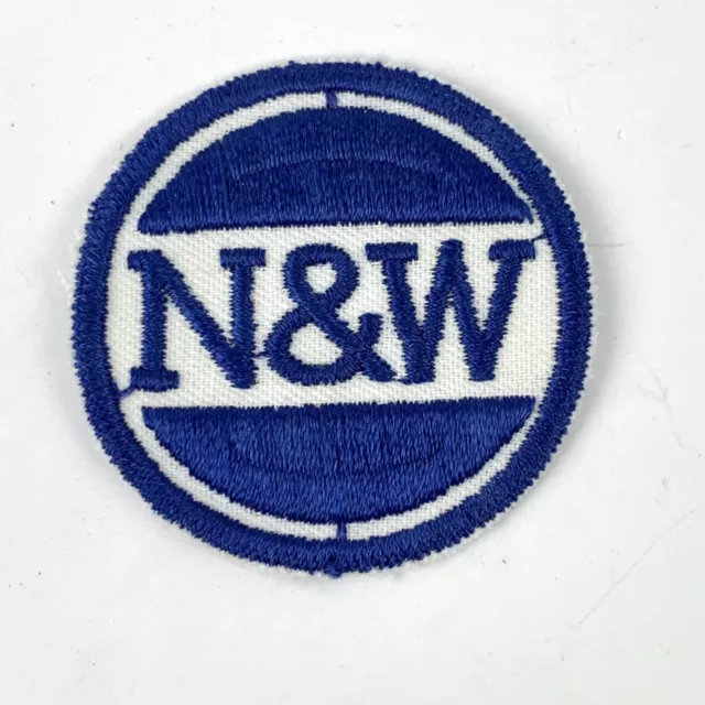 Vintage N&W Railroad Embroidered Patch Illinois Rail Train 2" round