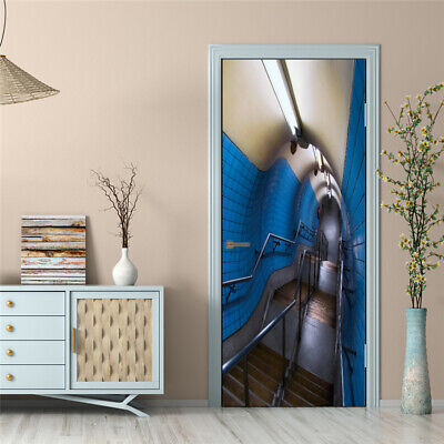 3D Tunnel Door Sticker Self Adhesive Bedroom Door Mural Wall Decals Wallpaper