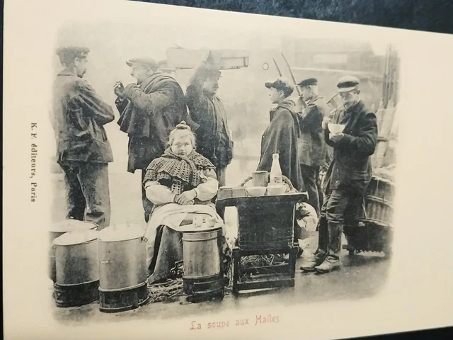 Vieille Carte Postale Animée Paris – La Soupe Aux Halles, Années 1900