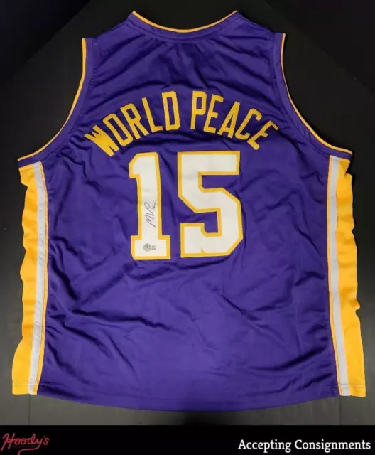 Metta World Peace Signed Los Angeles Lakers Jersey (Beckett) A.K.A Ron  Artest Jr