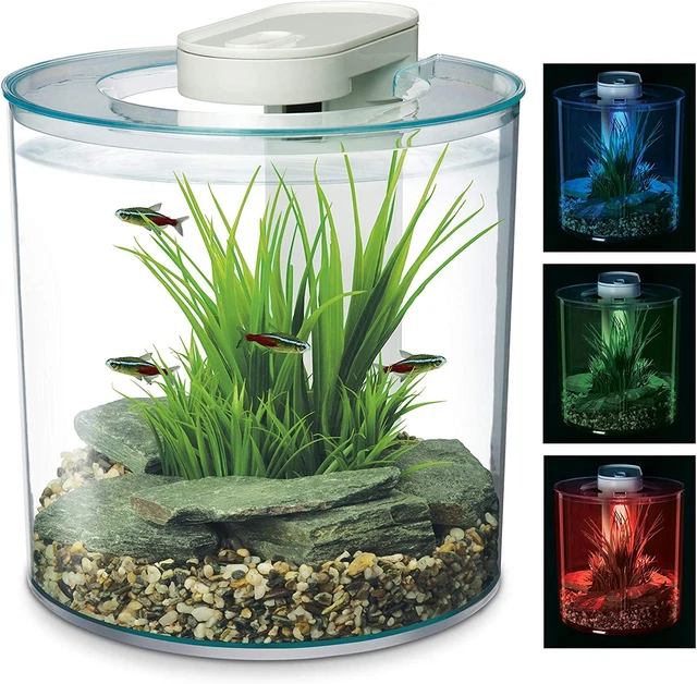 Marina 360 Aquarium/10L Fish Tank,Remote Control, RGB Multi LED Colour Lighting