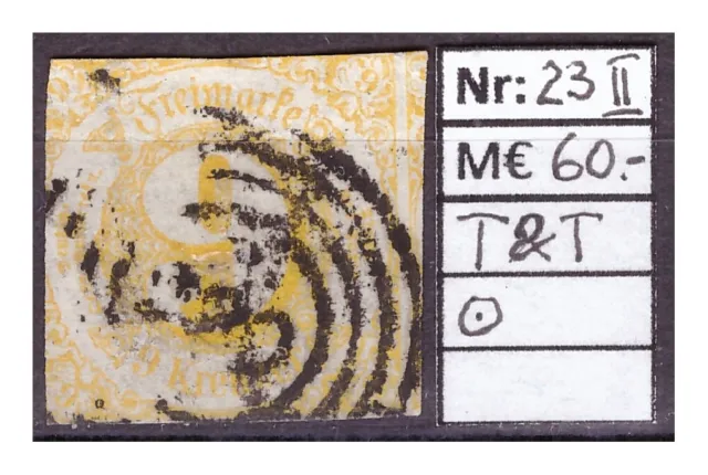 AD Thurn & Taxis, Freimarke MiNr. 23 Typ II, Nummernstempel 220