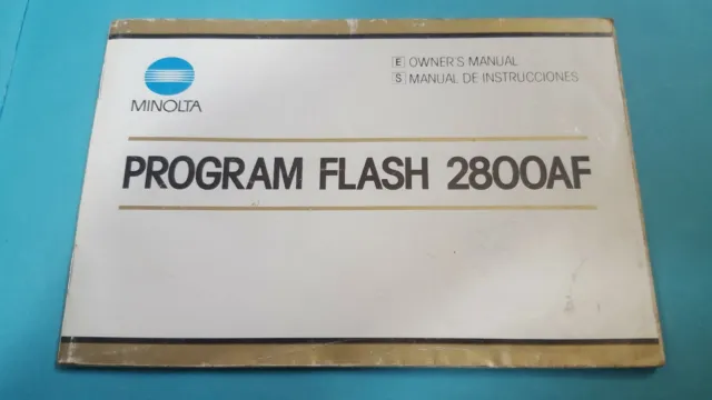 OWNER'S MANUAL / INSTRUCTIONS for Minolta Program Flash 2800F