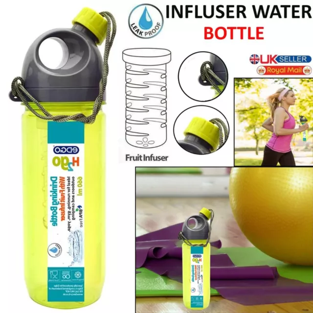 Fruit Infusion Infusing Infuser Water Bottle Hydration Sport Gym Juice Flip Cap