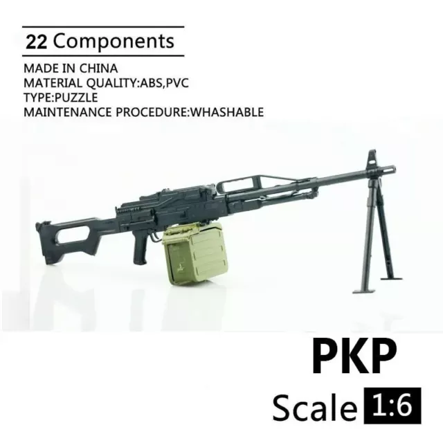 1/6th Mini Jigsaw Puzzle PKP Machine Gun Plastic Model for 12 Inch Action Figure