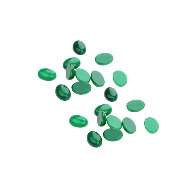 10 Pcs Oval Stone Cabochons Jewelry Time Accessories Hole Beads Half Round