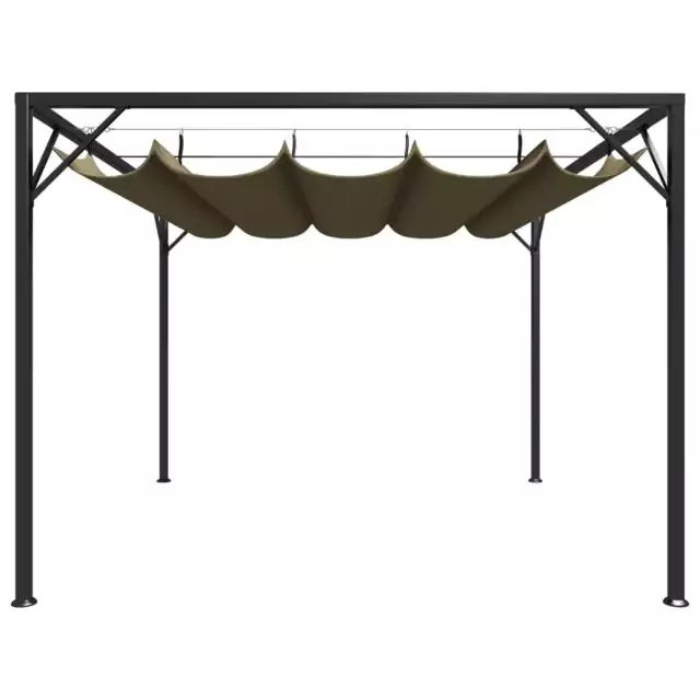 Gartenpavillon mit Ausziehbarem Dach 3x3 m Taupe 180 g/m² 2