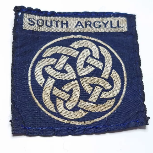 South Argyll Scottish District Scout Patch Scouting Badge Ribbon EXT