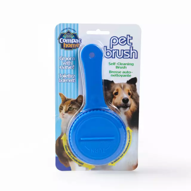 Self Cleaning Pet Brush with Rotating Head to Easily Twist to Clean Pet Hair