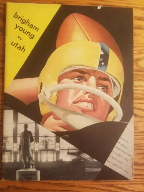 1960 Official NCAA Football Program - BYU vs Utah