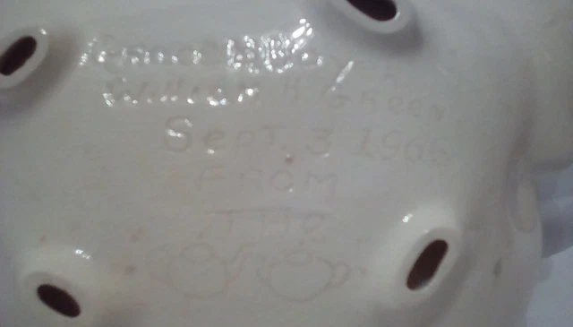 Vintage New 1966 Signed-Dated-Dedicated Ceramic Fruit Bowl FROM THe (Kettles).