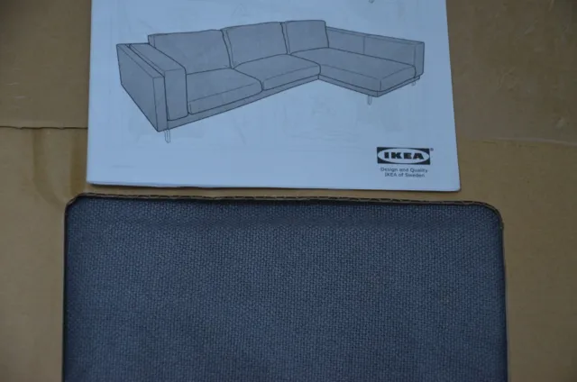 IKEA Bezug NOCKEBY 3er Sofa mit Recamiere RECHTS 802.804.69 RISANE GRAU 3-Sitzer