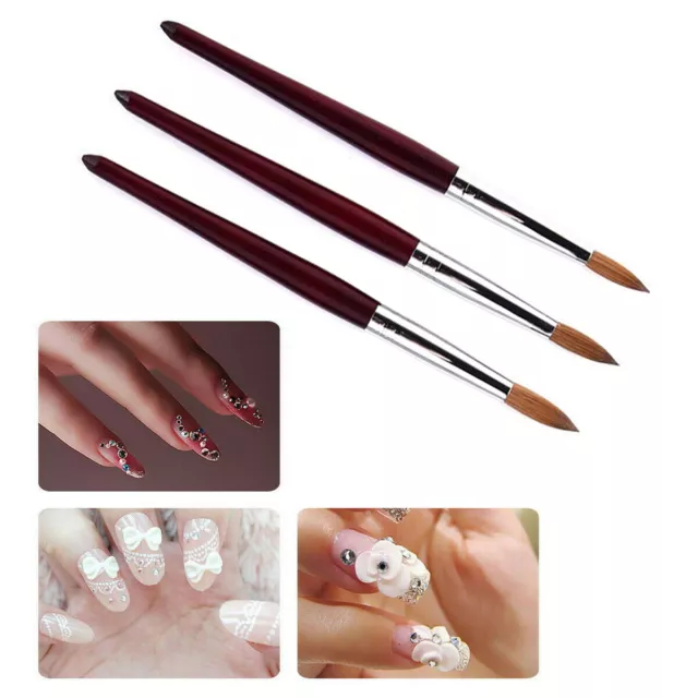 Wood Handle Kolinsky Acrylic Nail Art Brush Manicure Powder Professional Tools