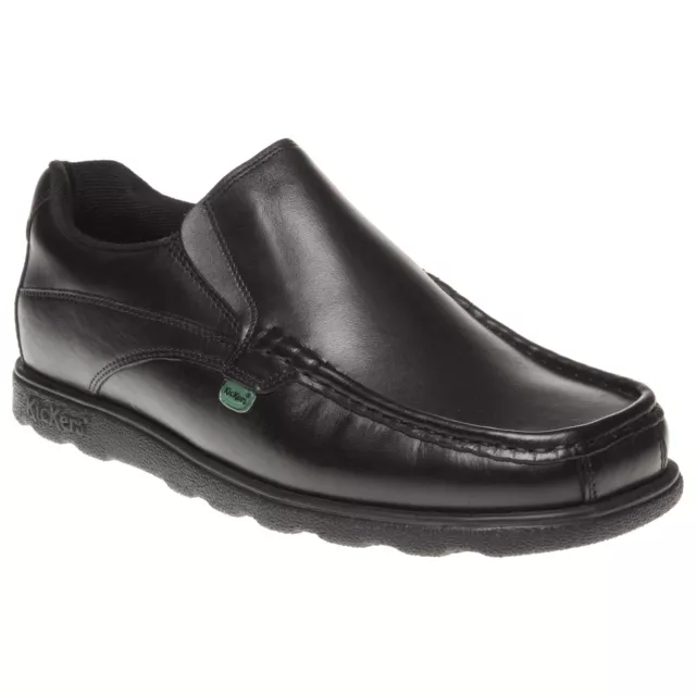 KICKERS Mens Fragma Slip On School Shoes Black